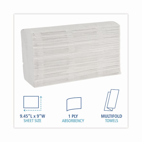 Boardwalk Boardwalk Multifold Paper Towels, 1 Ply, 250 Sheets, White, 16 PK - B6200