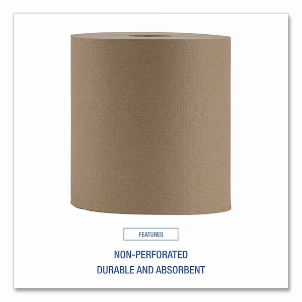 Boardwalk Boardwalk Hardwound Paper Towels, 1 Ply, Continuous Roll Sheets, 800 ft, Natural, 6 PK - B6256