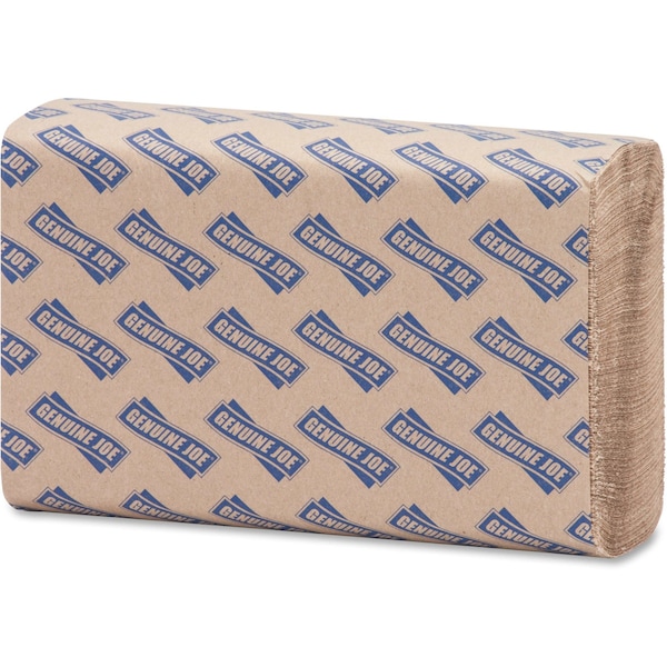 Genuine Joe Genuine Joe Multifold Paper Towels, 1 Ply, 250 Sheets, Natural, 4000 PK - GJO21040