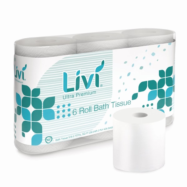Livi Ultra Premium Bath Tissue, 2-Ply, White, 425 Sheets, 36PK - 292101