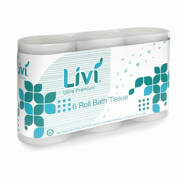 Livi Ultra Premium Bath Tissue, 2-Ply, White, 425 Sheets, 36PK - 292101
