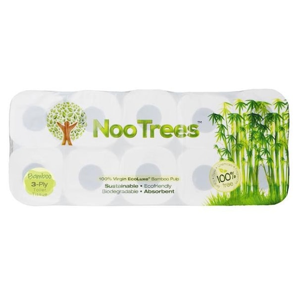 Nootrees Bamboo 3ply Bathroom Rolls 220 Sheets x 10 Roll- Case of 4 - NTEL-220-3-10-CTN