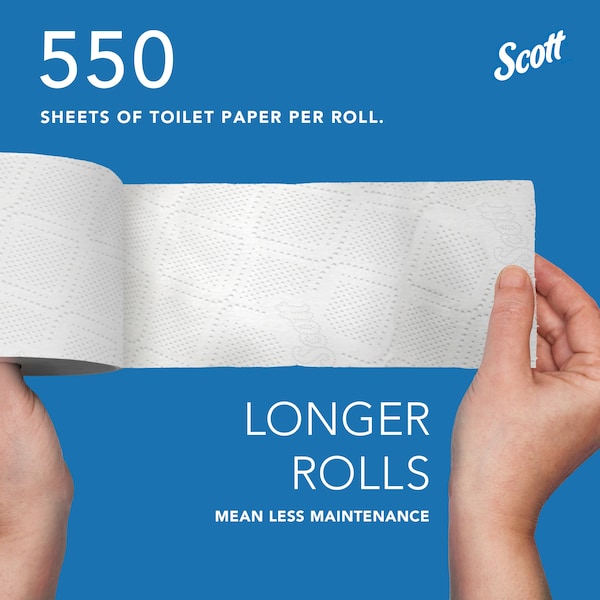 Kimberly-Clark Professional Standard Roll Individually Wrapped Toilet Paper, 2-Ply, Compact Case, 550 Sheets/Roll, 20 Rolls - 13607