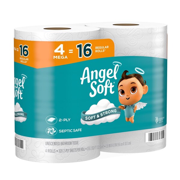 Angel Soft Angel Soft Toilet Paper 4 Rolls 320 sheet 135.1 sq ft - 79391