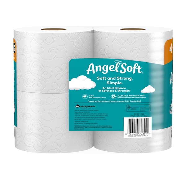 Angel Soft Angel Soft Toilet Paper 4 Rolls 320 sheet 135.1 sq ft - 79391