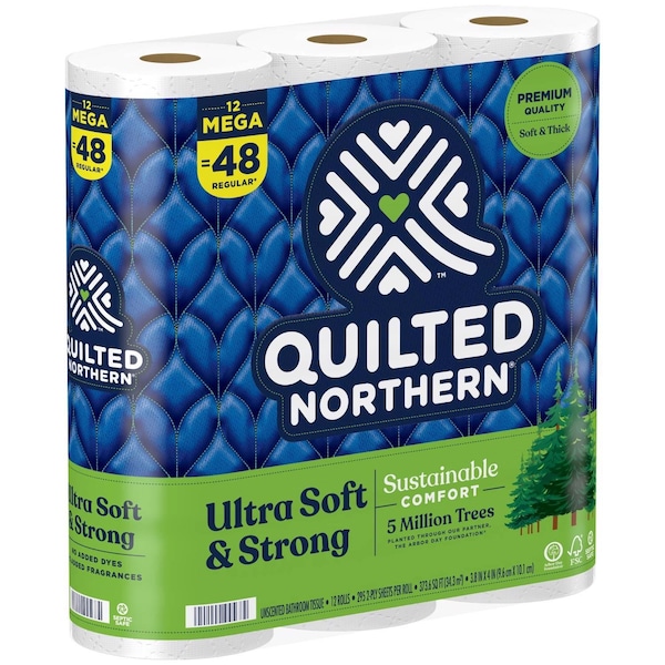 Quilted Northern Quilted Northern Ultra Soft & Strong Toilet Paper 12 Rolls 328 sheet 415.47 sq ft - 94443