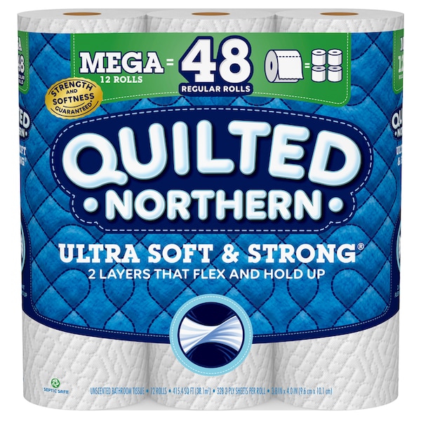 Quilted Northern Quilted Northern Ultra Soft & Strong Toilet Paper 12 Rolls 328 sheet 415.47 sq ft - 94443