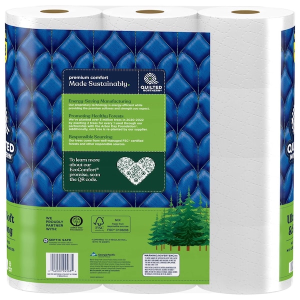 Quilted Northern Quilted Northern Ultra Soft & Strong Toilet Paper 12 Rolls 328 sheet 415.47 sq ft - 94443