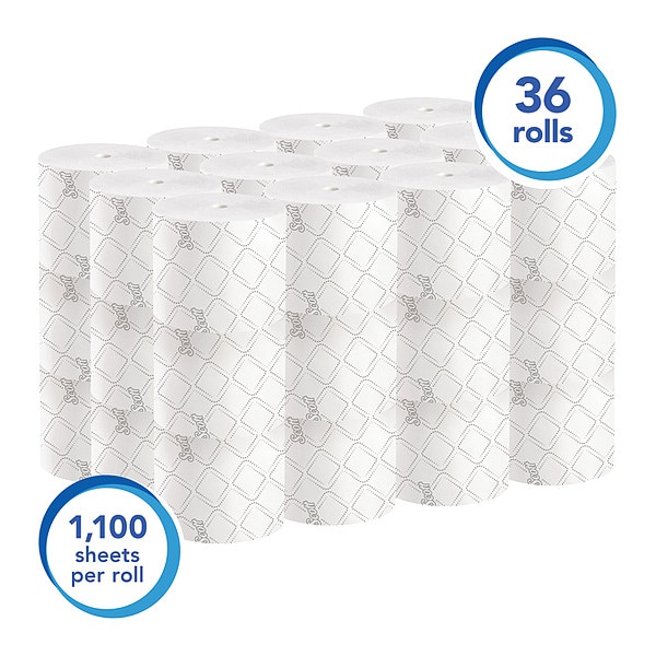 Kimberly-Clark Professional Pro Paper Core High-Capacity Standard Roll Toilet Paper, 2-Ply, White, (1,100 Sheets/Roll, 36 Rolls) - 47305