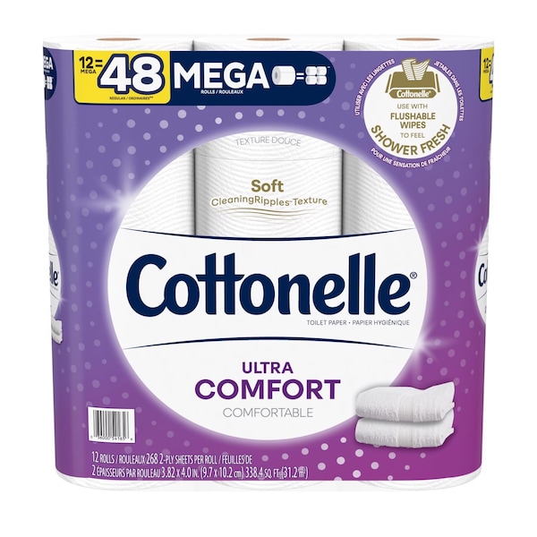 Cottonelle Cottonelle Ultra ComfortCare Toilet Paper 12 Rolls 244 sheet 4 in. - 54165