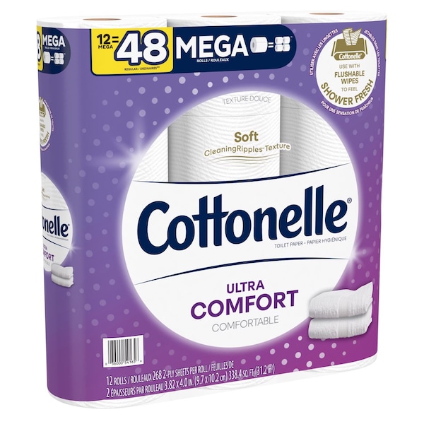 Cottonelle Cottonelle Ultra ComfortCare Toilet Paper 12 Rolls 244 sheet 4 in. - 54165