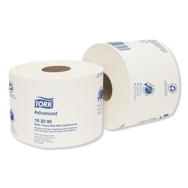 Tork Tork OptiCore Mid-size Toilet Paper Roll White T11, Advanced, 2-ply, 36 x 865 sheets, 162090 - 162090