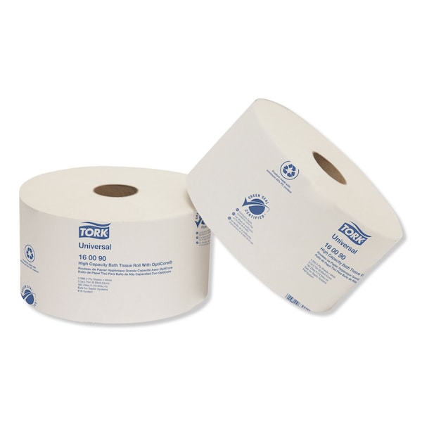 Tork Tork OptiCore Mid-size Toilet Paper Roll White T10, Universal, 2-ply, 12 x 2000 sheets, 160090 - 160090