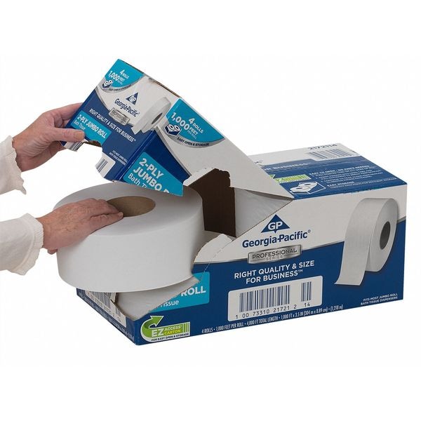 Georgia-Pacific GP Georgia-Pacific Professional Series, Jumbo Core, 2 Ply, Continuous Sheets, White, 4 PK - 2172114