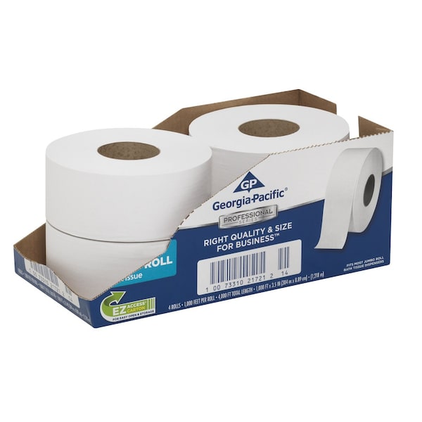 Georgia-Pacific GP Georgia-Pacific Professional Series, Jumbo Core, 2 Ply, Continuous Sheets, White, 4 PK - 2172114