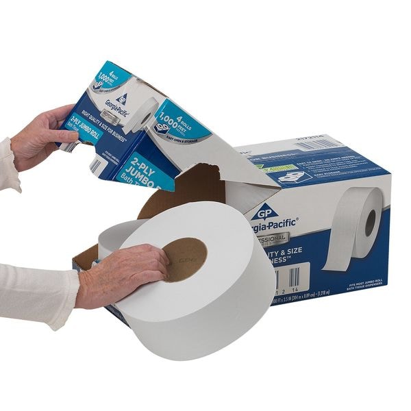 Georgia-Pacific GP Georgia-Pacific Professional Series, Jumbo Core, 2 Ply, Continuous Sheets, White, 4 PK - 2172114