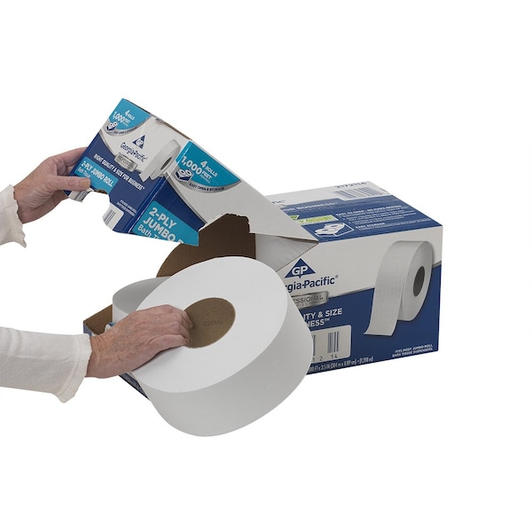 Georgia-Pacific GP Georgia-Pacific Professional Series, Jumbo Core, 2 Ply, Continuous Sheets, White, 4 PK - 2172114
