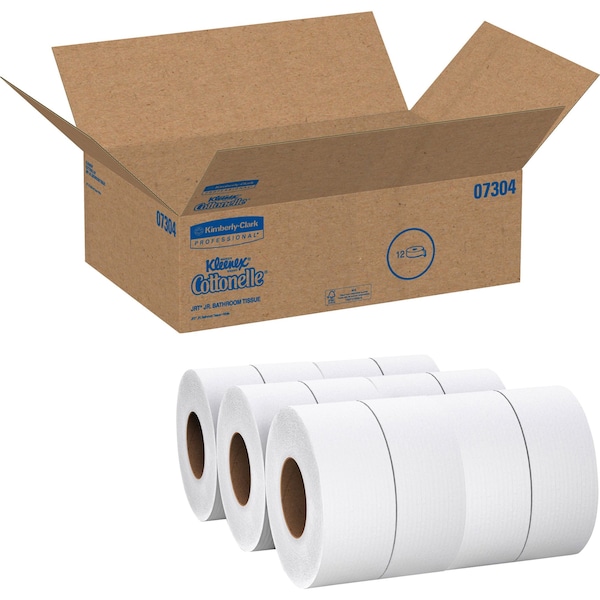 Kimberly-Clark Professional Bathroom Tissue, 2 Ply, White, 12 PK - 07304