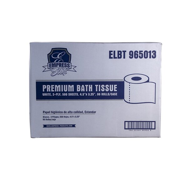 Empress Elite Premium White Bath Tissue 4.25 in. X 3.25 in. 2-Ply 500 / Roll, 96PK - ELBT 965013