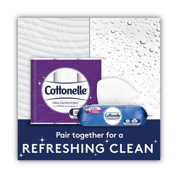 Cottonelle Ultra ComfortCare Toilet Paper, Soft Tissue, Mega Rolls, Septic Safe, 2 Ply, White 284 Sheets, 12PK - 54165/55494