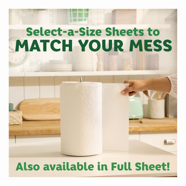 Bounty Select-a-Size Kitchen Roll Paper Towels, 2-Ply, 5.9 x 11, 90 Sheets/Roll, 2PK - 030772061220