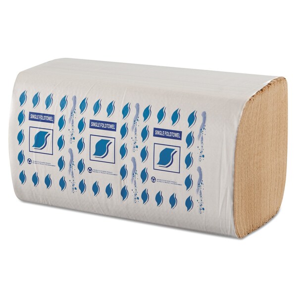 Gen Single Fold Paper Towels, 1 Ply, 334 Sheets, Kraft, 12 PK - GENSF5001K