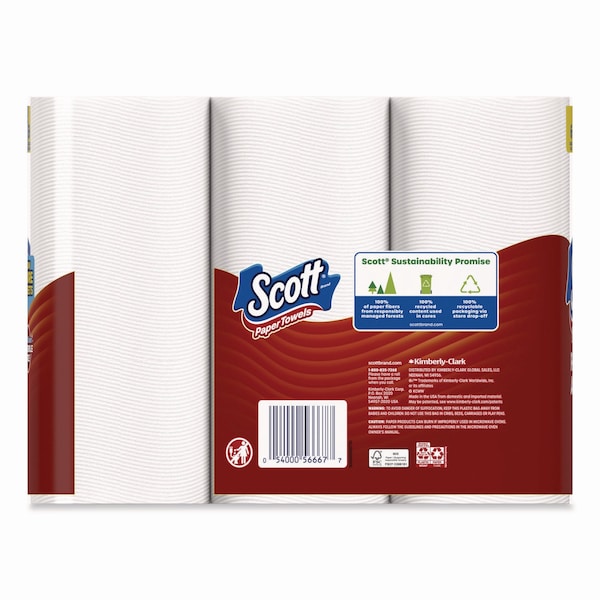 Scott Choose-A-Size Perforated Roll Paper Towels, 1 Ply, 102 Sheets, White, 24 PK - 55413