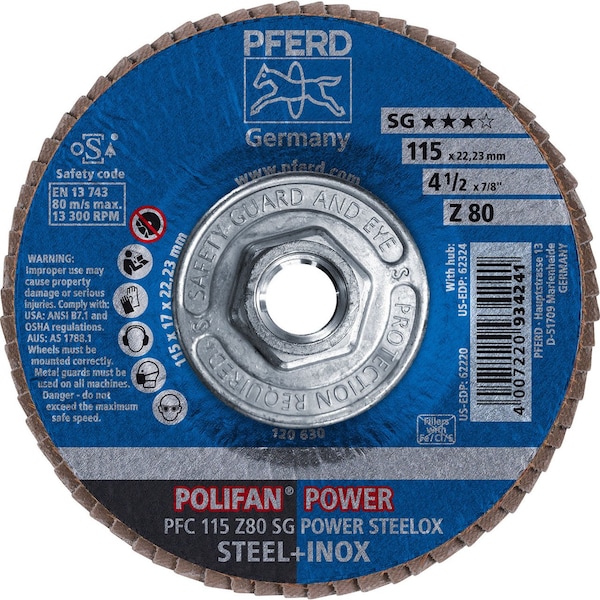 Pferd 62324 Disco de láminas POLIFAN - Cónico SG Zirconia 80G - 62324-PFERD