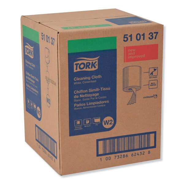 Tork Tork Cleaning Cloth White W2, Reusable, 1 x 500 Cloths, 510137 - 510137