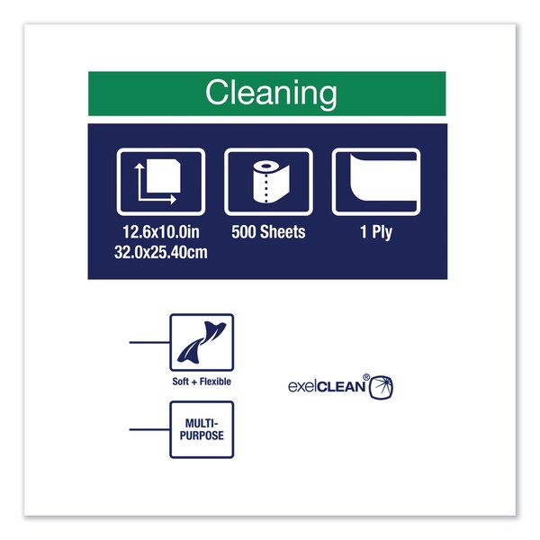 Tork Tork Cleaning Cloth White W2, Reusable, 1 x 500 Cloths, 510137 - 510137