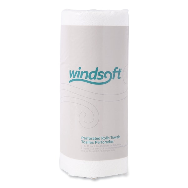 Windsoft Perforated Roll Paper Towels, 2 Ply, 85 Sheets, White, 30 PK - 122085CTB