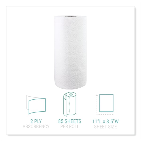 Windsoft Perforated Roll Paper Towels, 2 Ply, 85 Sheets, White, 30 PK - 122085CTB
