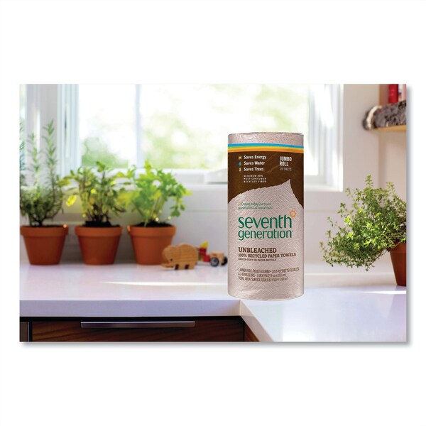 Seventh Generation Perforated Roll Paper Towels, 2 Ply, 120 Sheets, Brown - 13720
