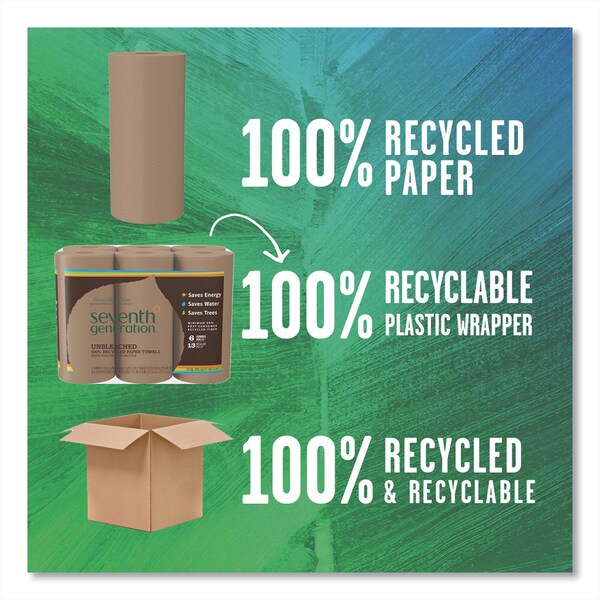 Seventh Generation Perforated Roll Paper Towels, 2 Ply, 120 Sheets, Brown - 13720