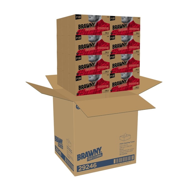 Brawny Brawny Professional Dry Wipe, 1 Ply, 250 Sheets, No Roll, Brown, 24 PK - 29246