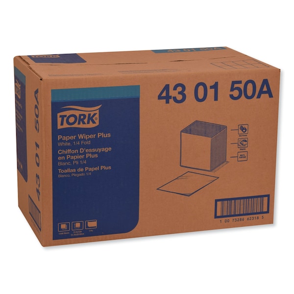 Tork Multipurpose Paper Wipers 1 Ply, 1; 90 Sheets, 97.5 ft; 13", White, 12 PK - 430150A