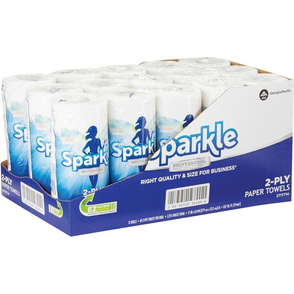 Sparkle Sparkle Pro Paper Towels, White, 15 PK - GPC2717714
