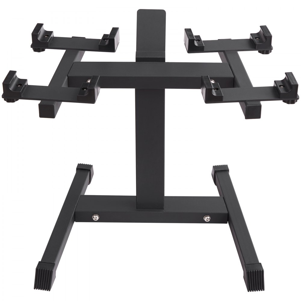 VEVOR Adjustable Dumbbell Stand, Home Fitness Rack and Stand with Media Rack, Safe and Convenient Dumbbell Weight Holder, Compact Dumbbell Storage Rack Perfect for Home Gym Strength Training - DZXYLJTGIPAD0ACDHV0