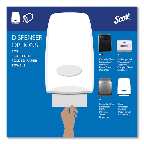 Scott Scottfold Multifold Paper Towels, 1 Ply, 175 Sheets, White, 25 PK - 01980