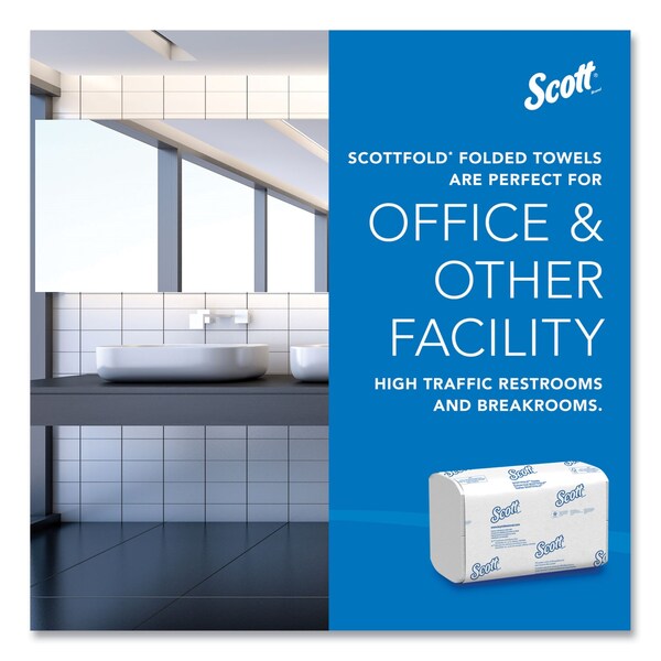 Scott Scottfold Multifold Paper Towels, 1 Ply, 175 Sheets, White, 25 PK - 01980