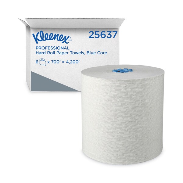 Scott Scott Pro Hardwound Paper Towels, 1 Ply, Continuous Roll Sheets, 700 ft, White, 6 PK - KCC 25637