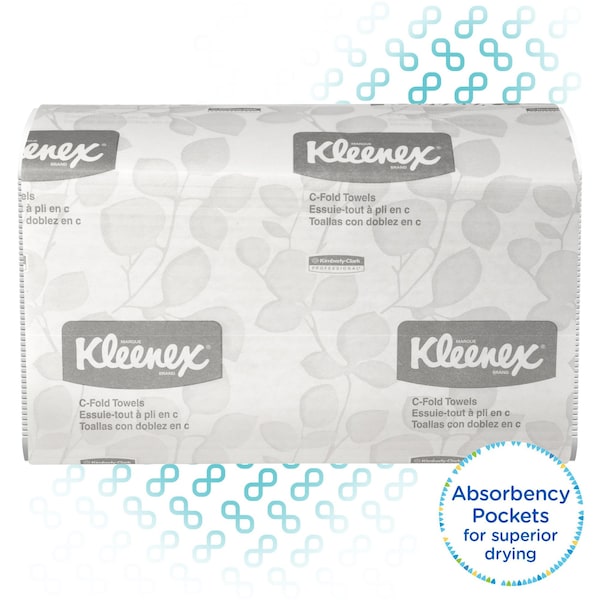 Kleenex C-Fold Paper Towels, 1 Ply, 150 Sheets, White, 16 PK - 88115CT