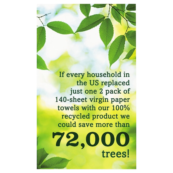 Seventh Generation Perforated Roll Paper Towels, 2 Ply, 140 Sheets, White, 6 PK - 13731