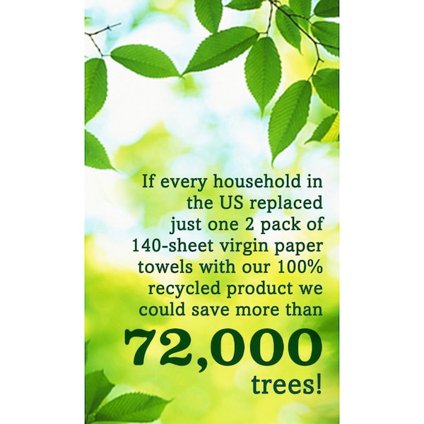 Seventh Generation Perforated Roll Paper Towels, 2 Ply, 140 Sheets, White, 6 PK - 13731