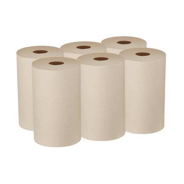 Georgia-Pacific Pacific Blue Ultra Hardwound Paper Towels, 1 Ply, Continuous Roll Sheets, 500 ft, Brown, 6 PK - 26611