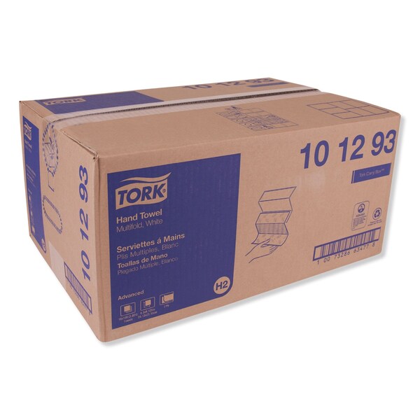 Tork Multifold Paper Towels, 2-Ply, 9.13 x 9.5, White, 189 Towels, 16PK - 101293