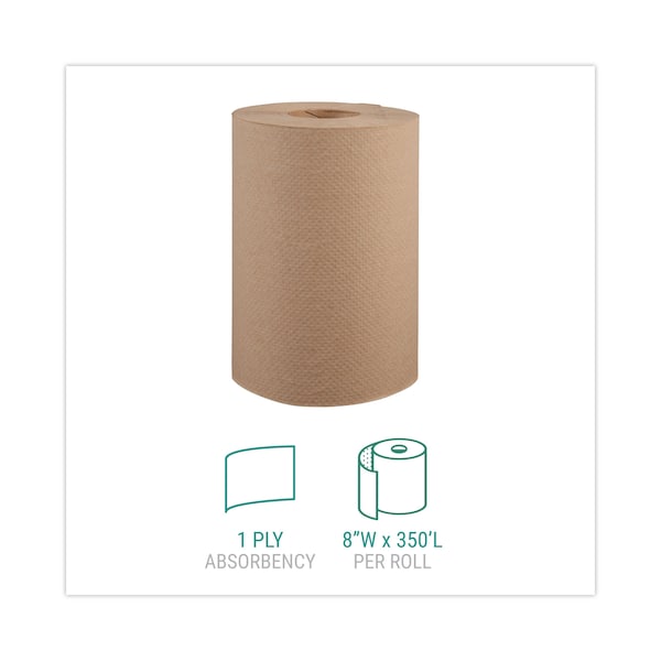 Windsoft SKILCRAFT Hardwound Paper Towels, 1 Ply, Continuous Roll Sheets, 350 ft, Brown, 12 PK - WIN 108