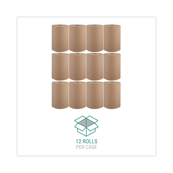 Windsoft SKILCRAFT Hardwound Paper Towels, 1 Ply, Continuous Roll Sheets, 350 ft, Brown, 12 PK - WIN 108