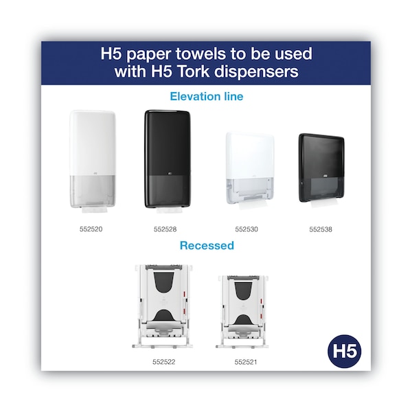 Tork Tork PeakServe Continuous Paper Hand Towels White H5, Premium, Compressed, 12 x 270 sheets, 105066 - 105066