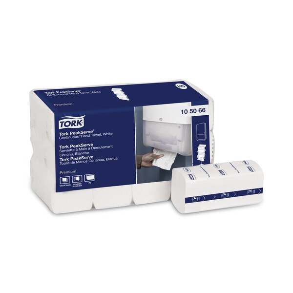 Tork Tork PeakServe Continuous Paper Hand Towels White H5, Premium, Compressed, 12 x 270 sheets, 105066 - 105066